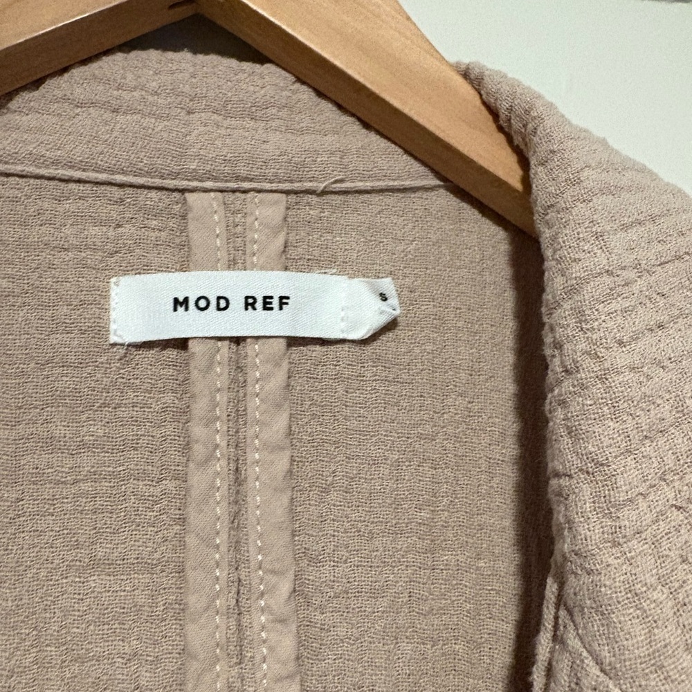 Mod Ref Tan Gauze Linen & Cotton Blazer/ Jacket - Picture 3 of 4